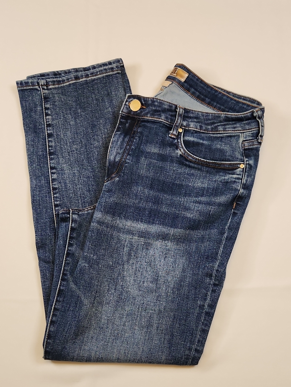 Kut from the Kloth Catherine Boyfriend Jeans in Medium/Dark Blue Wash